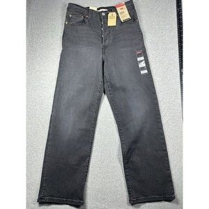 NWT Levi’s Ribcage straight ankle Black Jeans 27x27 button fly